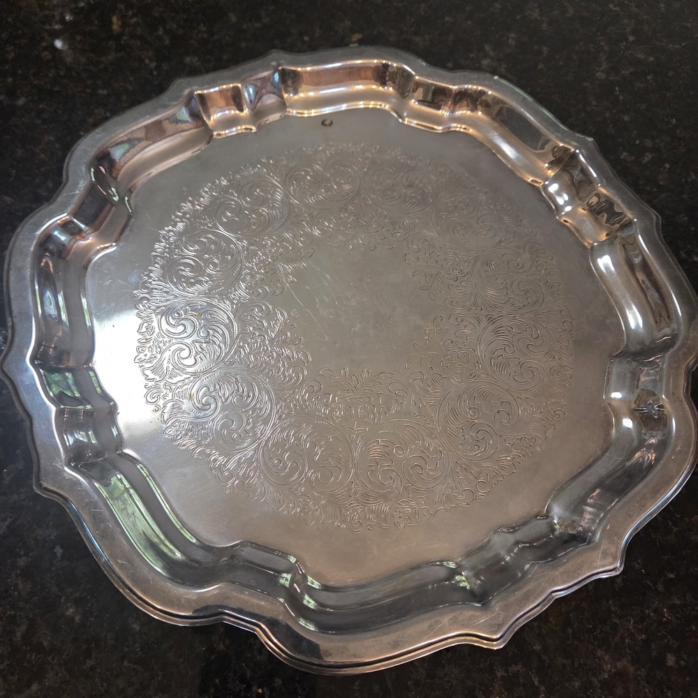 Elegant Silver Plated Serving Tray